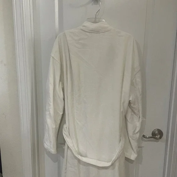 Polo Ralph Lauren Mens White Terry Cloth Bathrobe Cotton Spa Robe L/XL - Picture 7 of 8